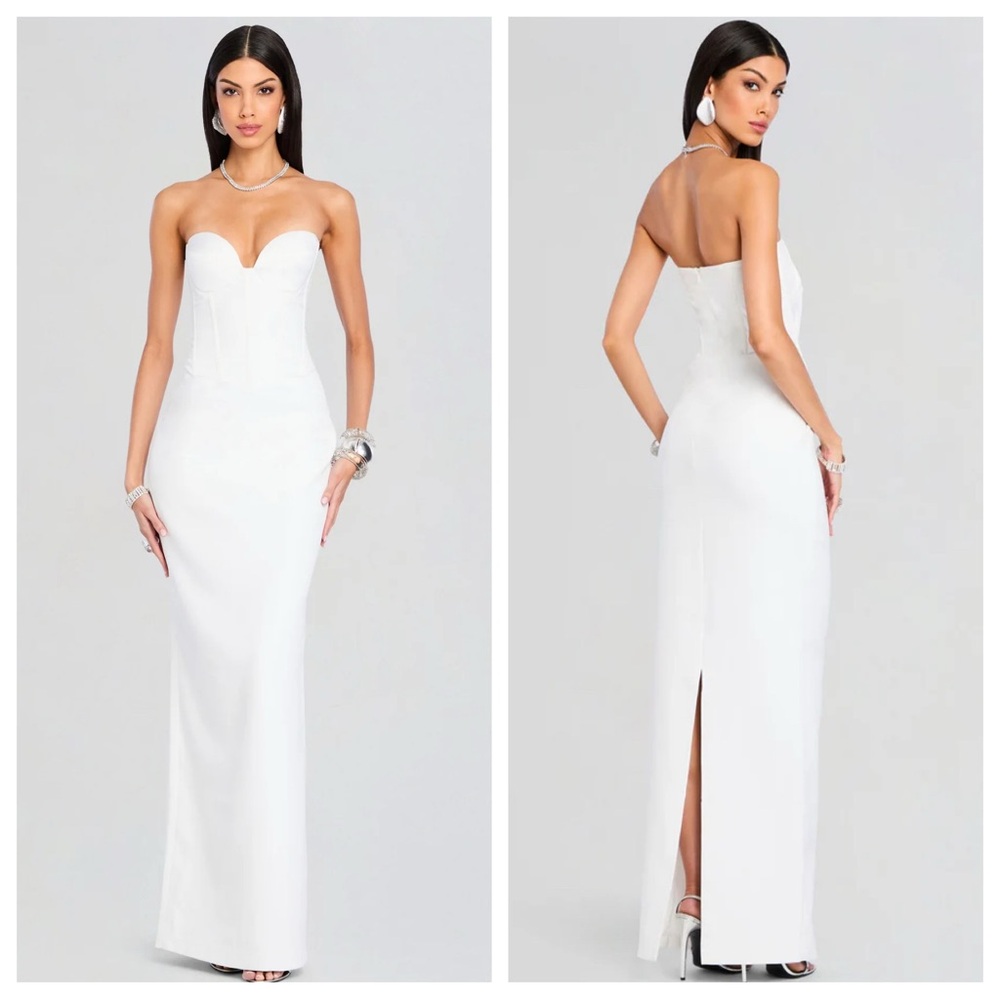 Retrofete Luna Corset Strapless Dress in White